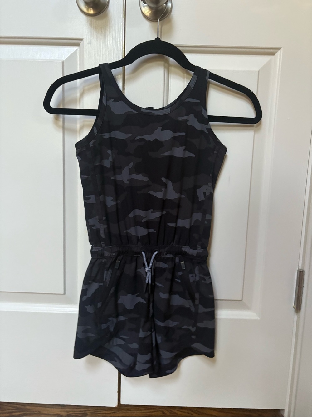 Athleta Girls Black & Gray Camo Romper